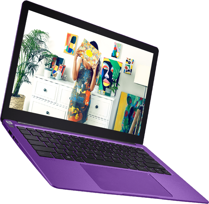 Violet laptop.